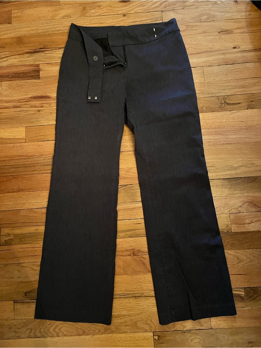 Dark Grey Wide-Leg Dress Pants